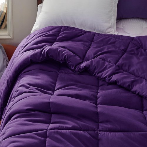 Bedsure Comforter Duvet Insert - Quilted All-Season Twin Size Down Alternative Blanket, Purple 88 x 68 Inches