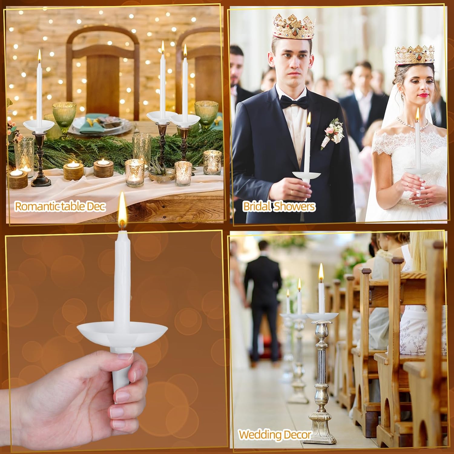 Skiennix Candle Holders - 100 Pcs Plastic Drip Protectors for Church, Vigil, Wedding & Events