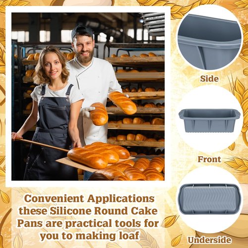 Baderke Silicone Baking Tray Set - 9 Pack Non-Stick Cake Pans & Loaf Mold | Easy Release & Heat Resistant