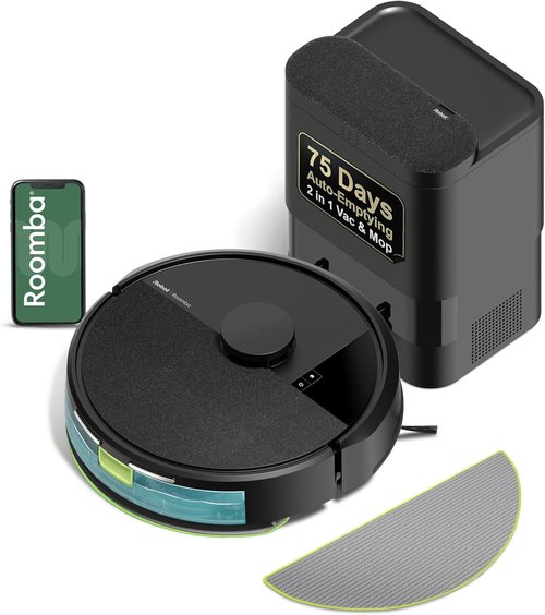 iRobot Roomba 104 2-in-1 Vacuum & Mop Robot - Self-Emptying, Powerful Suction, Pet Hair Friendly, Smart Navigation