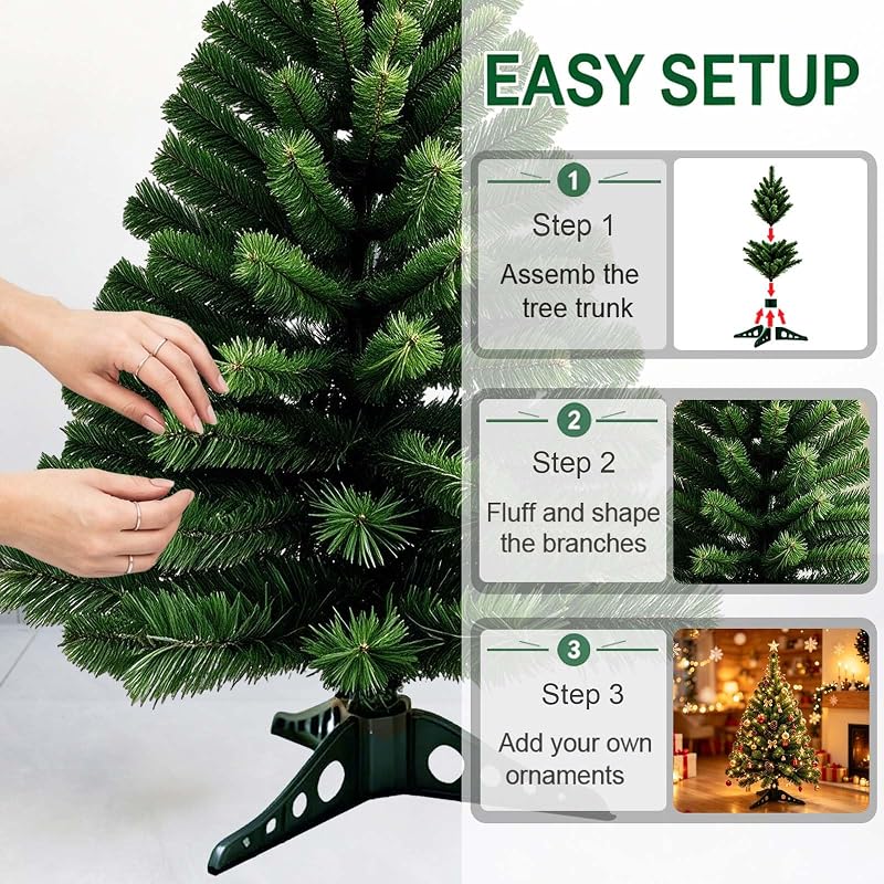 3FT Dark Green Mini Christmas Tree – Premium Foldable, Easy-Assembly Tabletop Tree