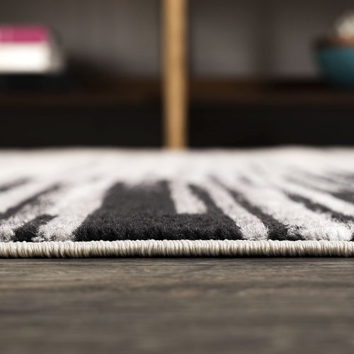 JONATHAN Y Linear Modern Half-Stripe Gray/Cream Indoor Area Rug, 3x5, Contemporary, Transitional, Easy-Cleaning for Living Room, Bedroom, Kitchen, Pet Friendly, Non-Shedding (CTP112B-3)