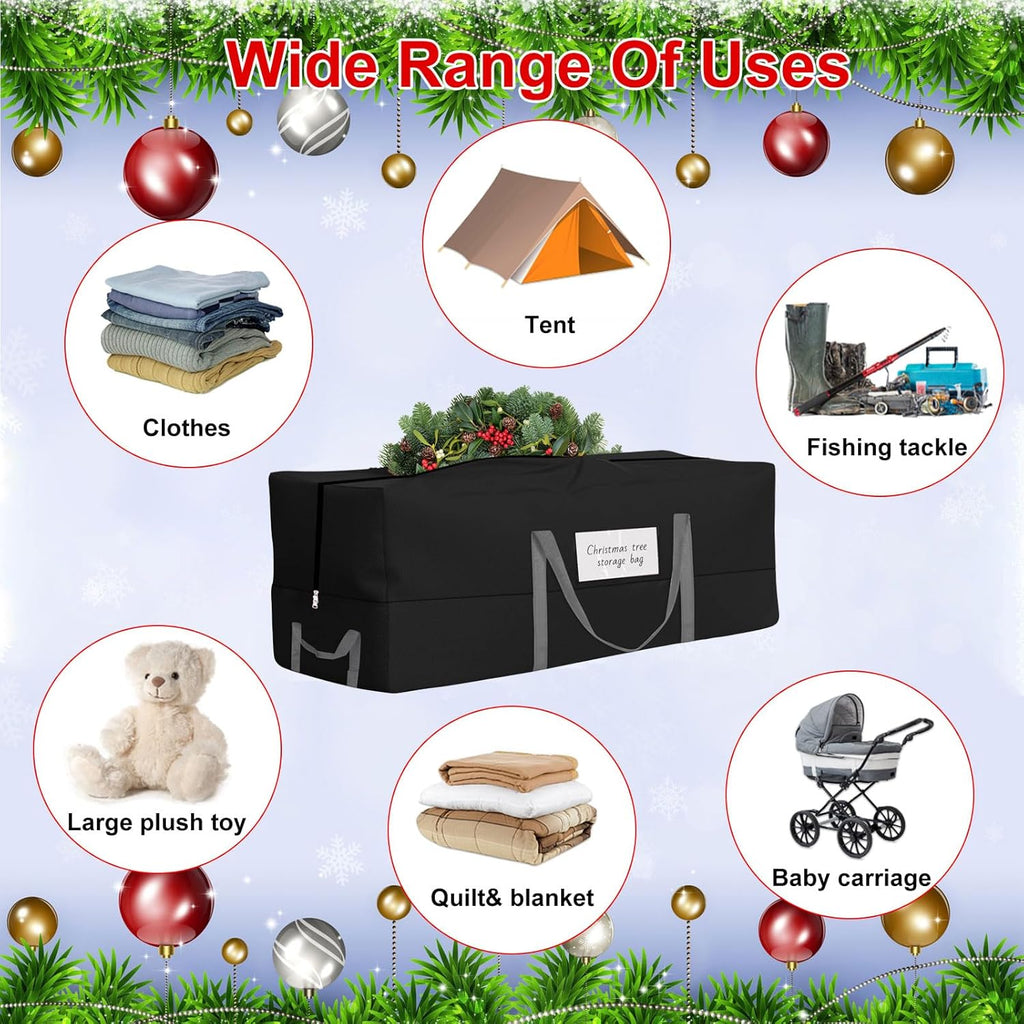 Skiennix Christmas Tree Storage Bag - Heavy-Duty 600D Oxford for 8 Ft Trees | Reinforced Handles & Zipper Pocket