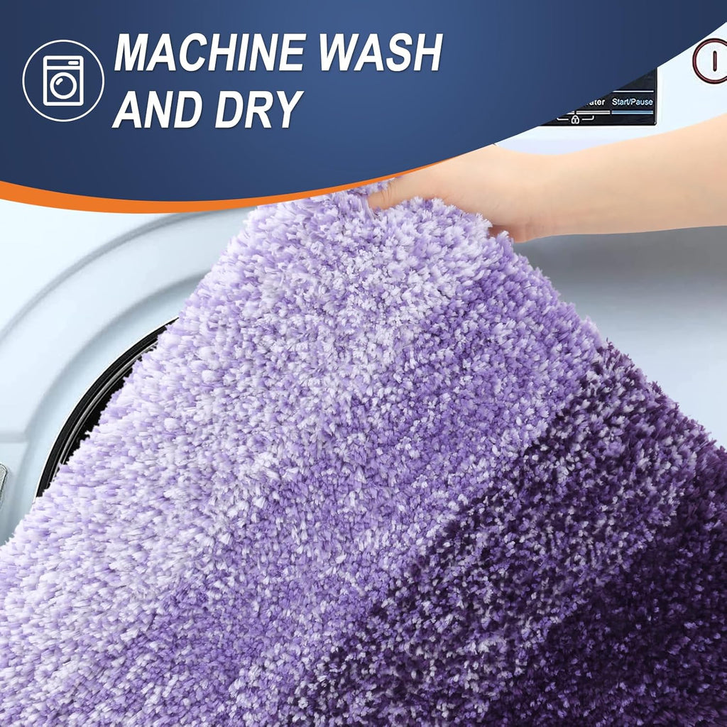 OLANLY Bathroom Rugs - Extra Soft Microfiber Mat 36x24 | Quick Dry, Machine Washable, Rubber Backing, Violet