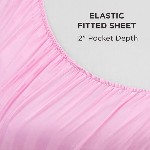 Juicy Couture Royal Dreams Twin Sateen 3 Piece Sheet Set - 100% Cotton Luxury Bed Sheets, Pink