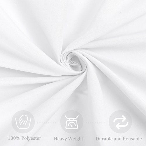 Fivenl 8 Pack Premium White Tablecloth 90 x 132 Inch, Rectangle Table Clothes for 8 Foot Tables Washable Polyester Fabric Table Covers for Wedding Party Reception Banquet Buffet Restaurant
