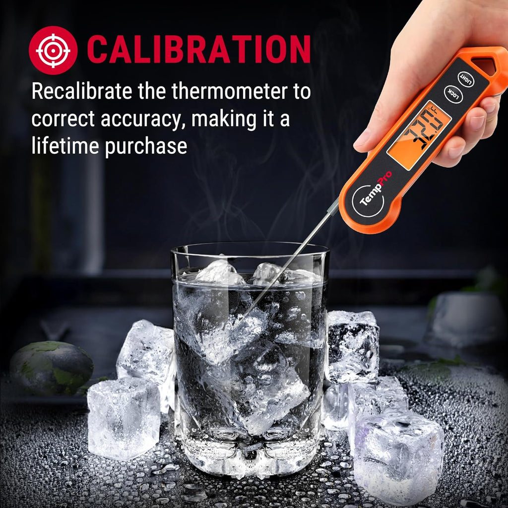 ThermoPro Digital Instant Read Meat Thermometer - Waterproof Kitchen Cooking Tool with Backlit Display for BBQ & Grilling