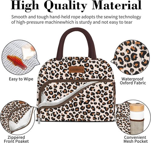 Coobiiya Insulated Lunch Box Tote - Leakproof, Reusable Lunch Bag for Work/Travel | Large Capacity