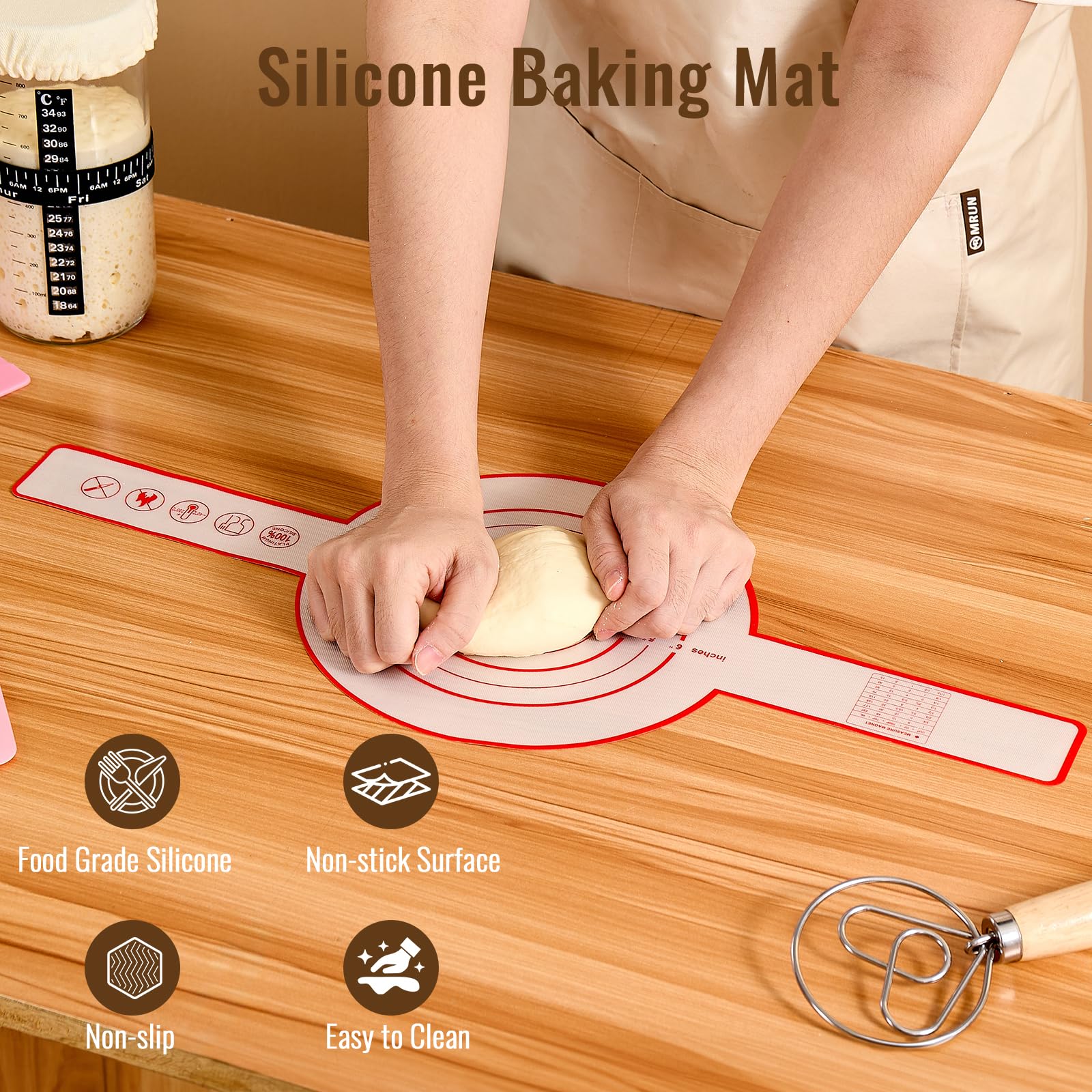 Sourdough Starter Kit | Complete Sourdough Bread Baking Supplies & Sour Dough Bread Making Kit with Proofing Baskets (8.5" & 10") All-in-One Baking Tools & Gift Set for Women, Beginners & Home Bakers