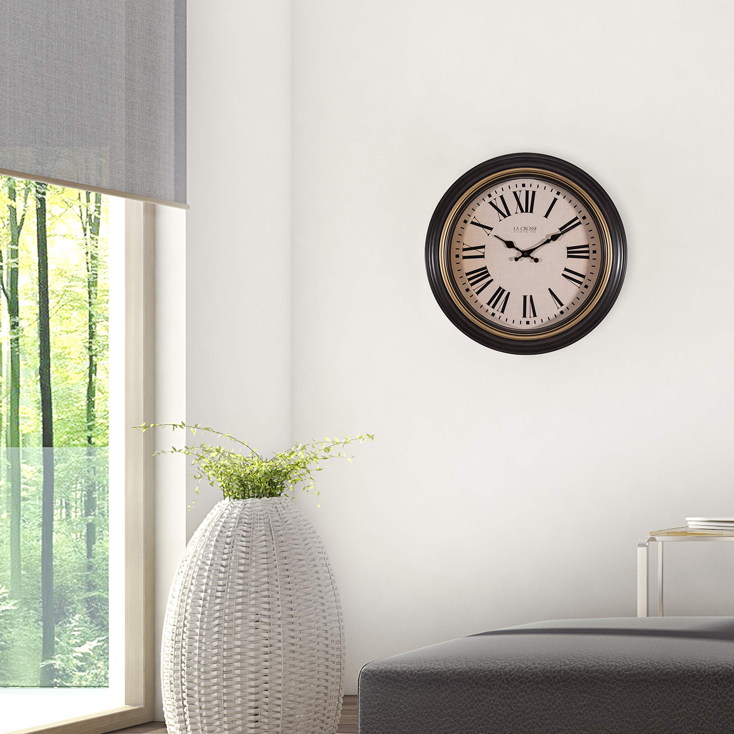 La Crosse Technology 18-Inch Traditions Antique Brown Quartz Analog Wall Clock - 404-3045BK