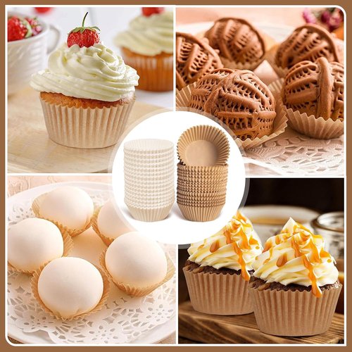 Bake Choice White Cupcake Liners - 500 Pcs Non-Stick, Greaseproof Baking Wrappers for Muffins