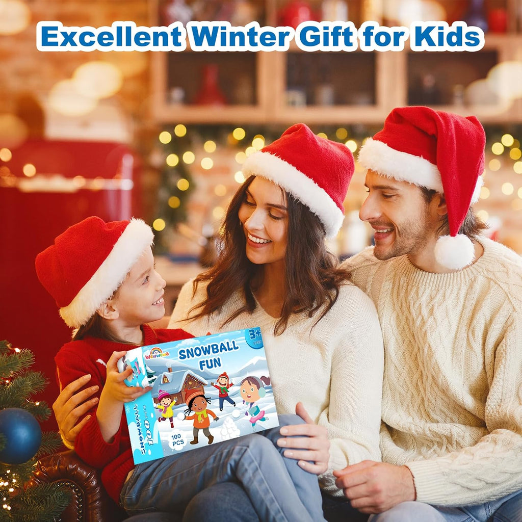 Skiennix 100 Pcs Fake Snowballs Set - Soft Artificial Snow Balls with Drawstring Bag for Indoor & Outdoor Fun