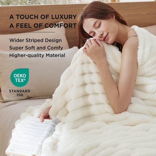 Bedsure Teal Fleece Blanket for Couch&Blankets Queen Size for Bed,90x90 Inches