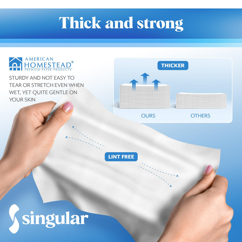 AH AMERICAN HOMESTEAD Disposable Napkins – Premium Guest Towel Napkins, Soft Linen-Feel Guest Towels for Bathroom, Disposable Hand Towels for Kitchen & Entertaining, White 12 x 17 (540 Count-Smooth)