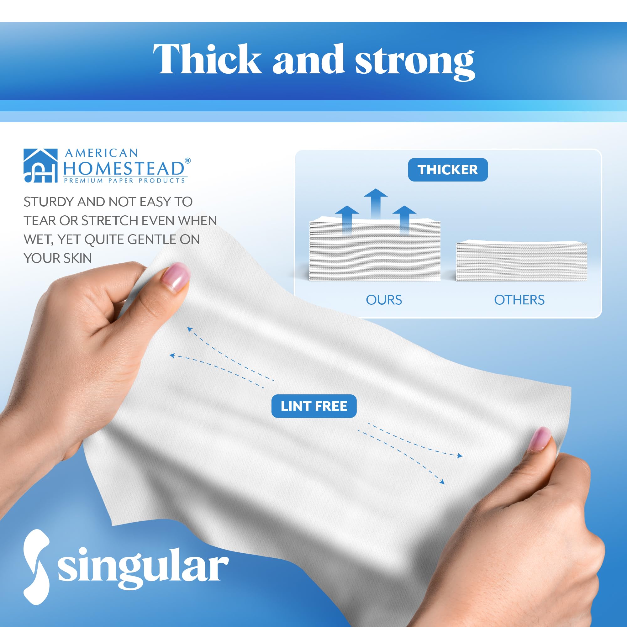 AH AMERICAN HOMESTEAD Disposable Napkins – Premium Guest Towel Napkins, Soft Linen-Feel Guest Towels for Bathroom, Disposable Hand Towels for Kitchen & Entertaining, White 12 x 17 (540 Count-Smooth)