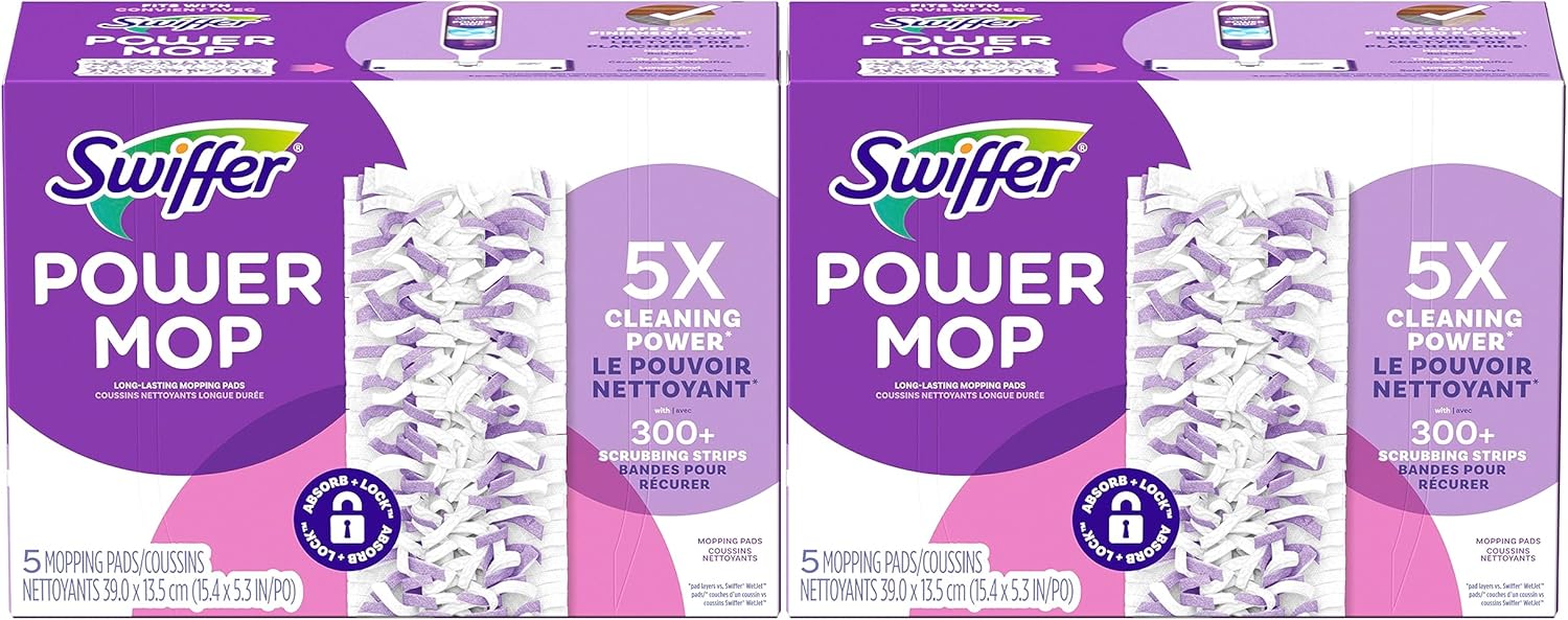 Swiffer PowerMop Mopping Pad Refills - Multi-Surface Floor Cleaning, 10 Count