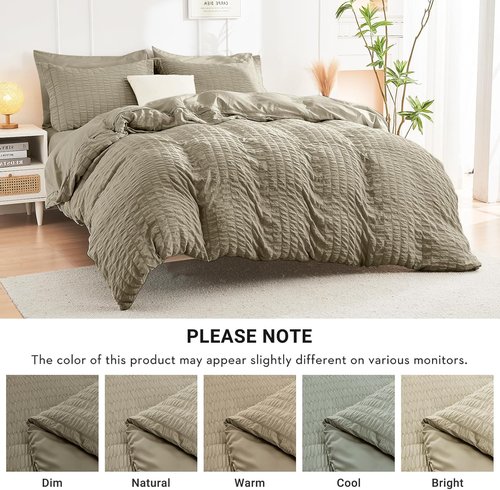 HYMOKEGE Twin XL Linen Comforter Set - 5-Piece All-Season Luxury Bedding | Includes Comforter, Sheets & Pillowcase
