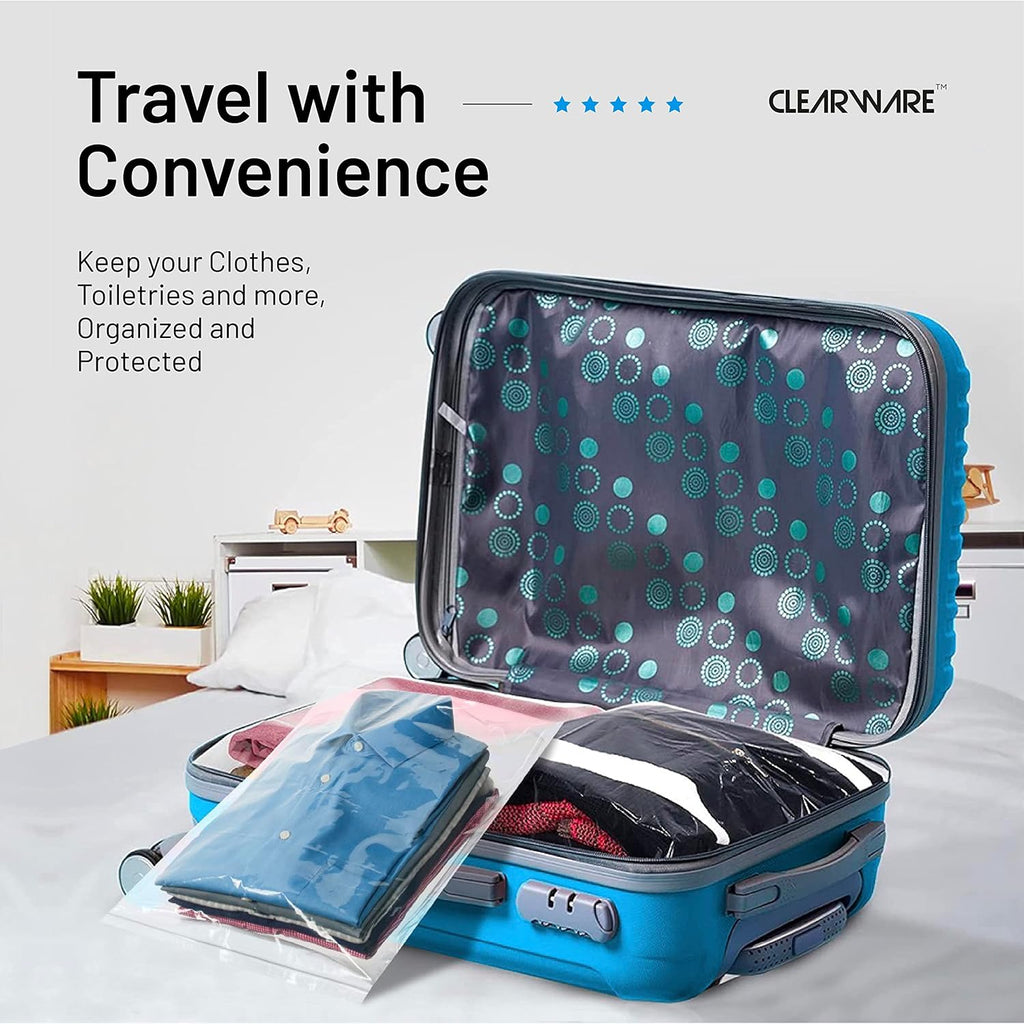 Storage Solutions | 12 Large Zipper Top Bags - 3 Gallon, 16" x 18", BPA-Free, Durable for Clothes & Travel