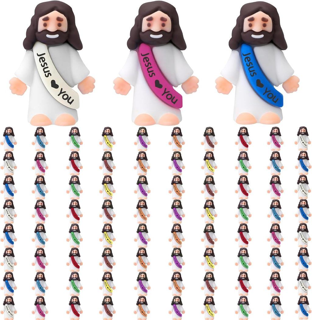 Skiennix Little Jesus Figurines - 80Pcs Religious Action Figures for Easter & Christmas Gifts