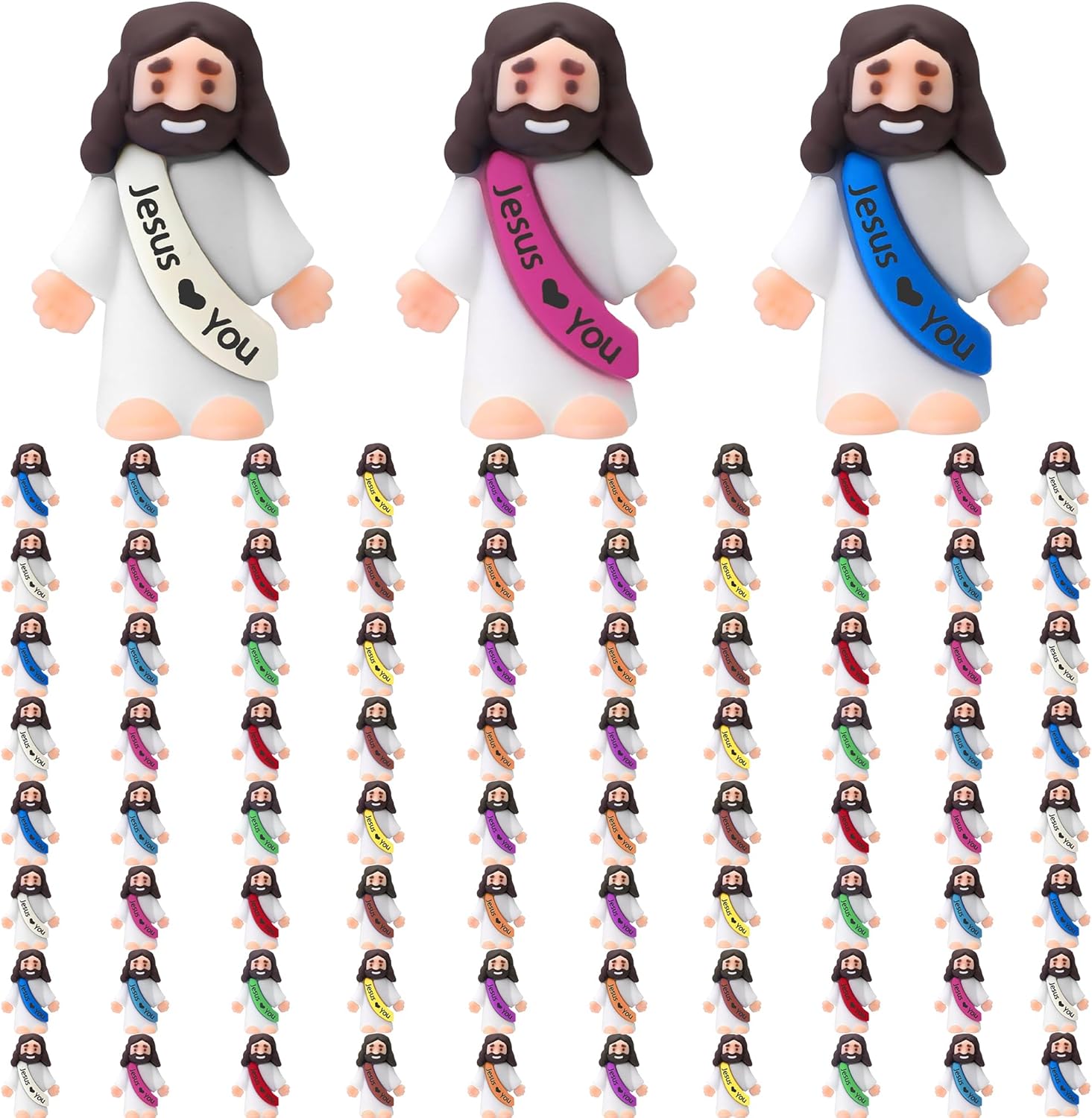 Skiennix Little Jesus Figurines - 80Pcs Religious Action Figures for Easter & Christmas Gifts