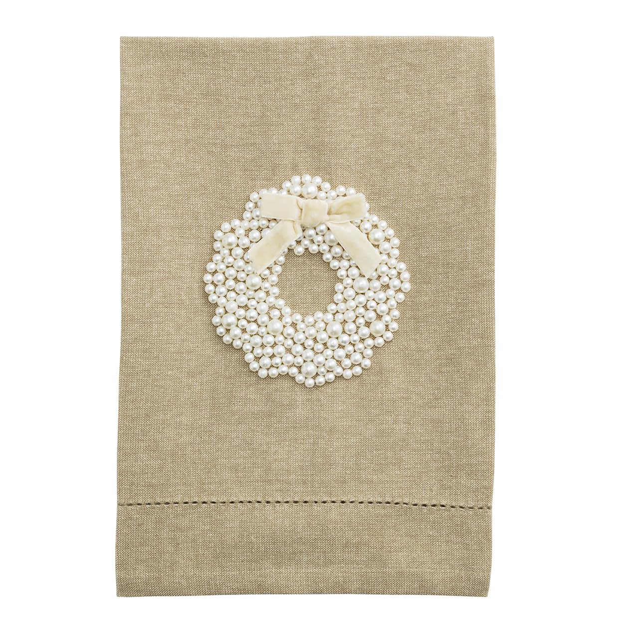 Mud Pie Christmas Wreath White Christmas Pearl Towel