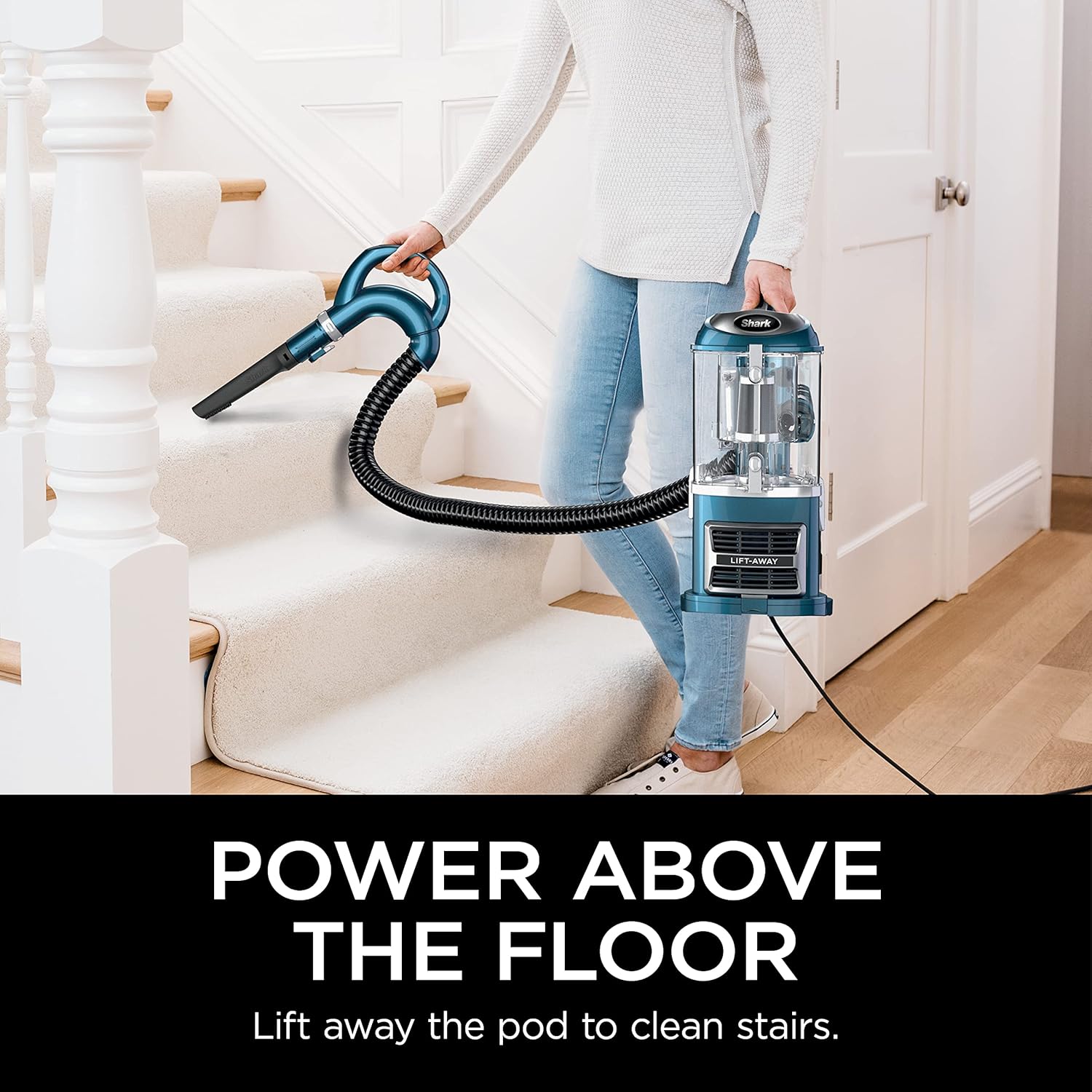 Shark Navigator Lift-Away Vacuum - Self-Cleaning Brushroll & HEPA Filter | Ideal for Pets, Teal, ZU503AMZ