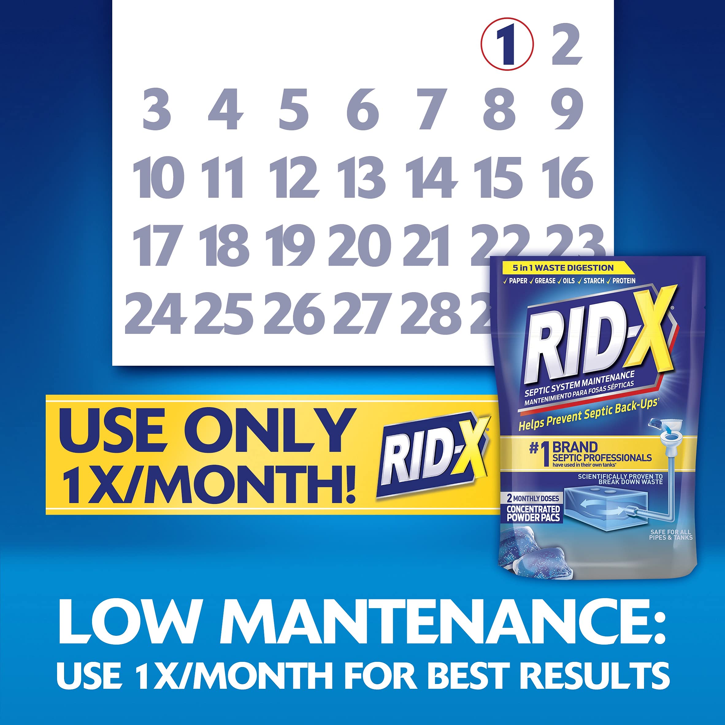 Rid-X Septic Tank System Treatment, Septic Tank Treatment, 3.2 Ounce