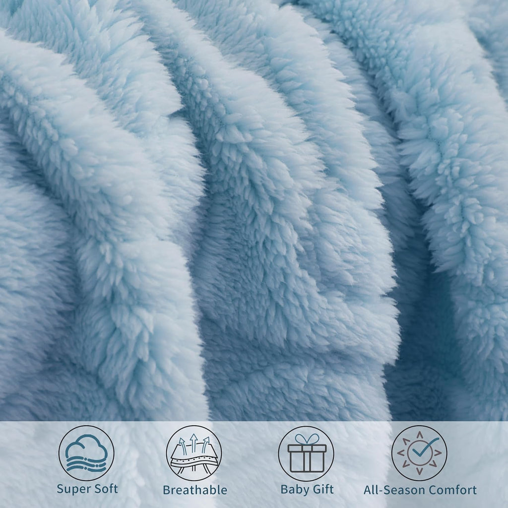Pro Goleem Baby Boy Blanket - Soft Fleece Crib & Stroller Blanket, 30" x 40", Blue for Newborns & Toddlers