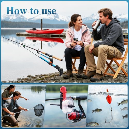 Fishing Advent Calendar 2025 for Men, 24 Days Christmas Countdown Fishing Lure Advent Calendars with Rod Holder, Landing Net, Fish Gripper, Hook, Bait - Christmas Gifts for Father, Husband, Boyfriend