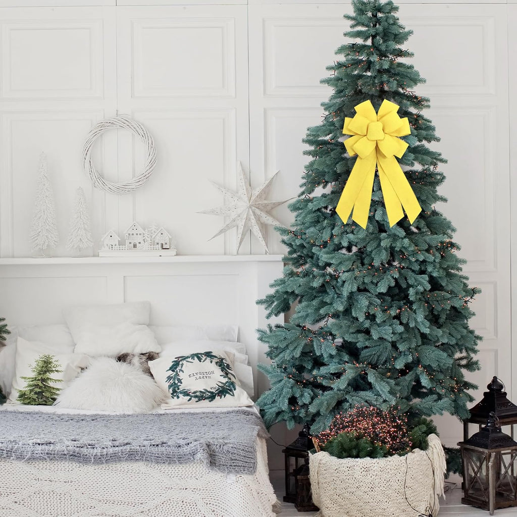 Skiennix Large Yellow Wreath Bow - Perfect for Fall & Thanksgiving Home Decorations | Farmhouse Style