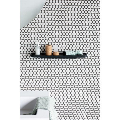 Brabantia MindSet Wall-Mounted Bathroom Shelf/Towel Holder (Mineral Infinite Gray) Anti-Rust Organization Storage for Toothbrush Holder, Cosmetics, Soap (1.7 x 16.5 x 3.4)