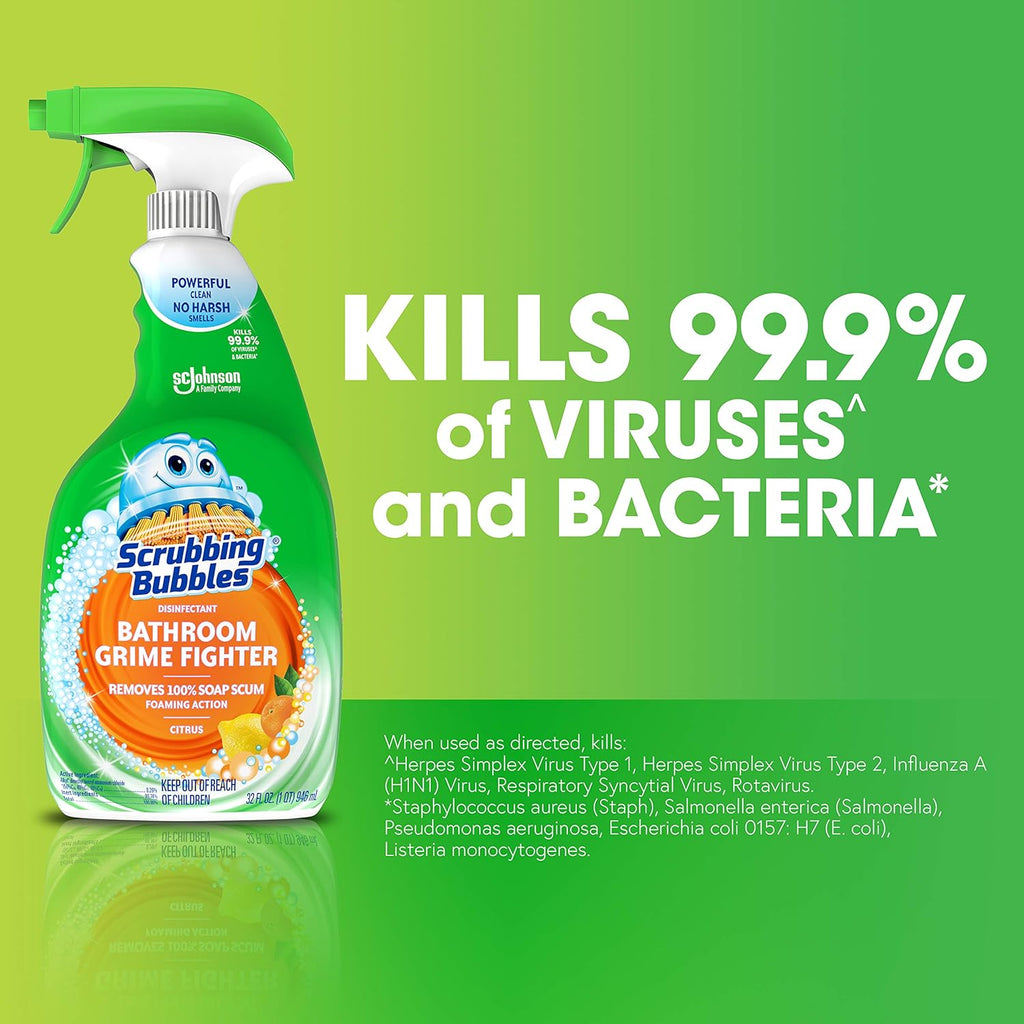 Scrubbing Bubbles Bathroom Cleaner - Powerful Disinfectant Spray with Citrus Scent | 32oz