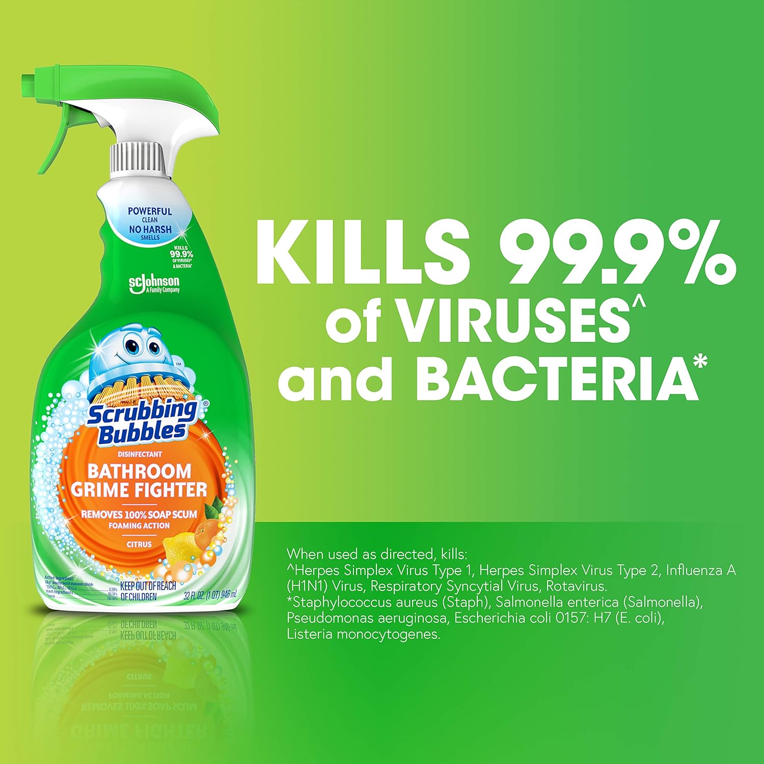 Scrubbing Bubbles Bathroom Cleaner - Powerful Disinfectant Spray with Citrus Scent | 32oz
