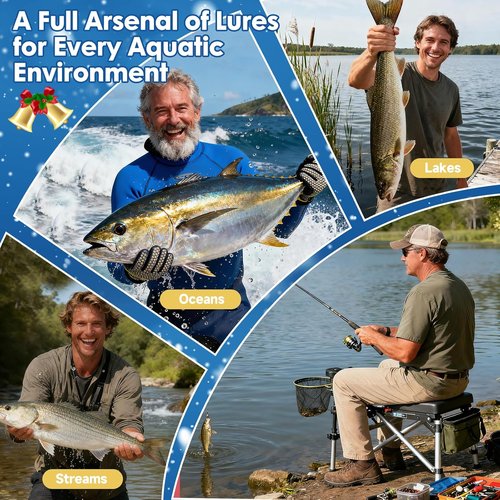 Fishing Advent Calendar 2026 - 24 Days of Fishing Tools & Lures | Perfect Gift for Anglers & Fish Lovers