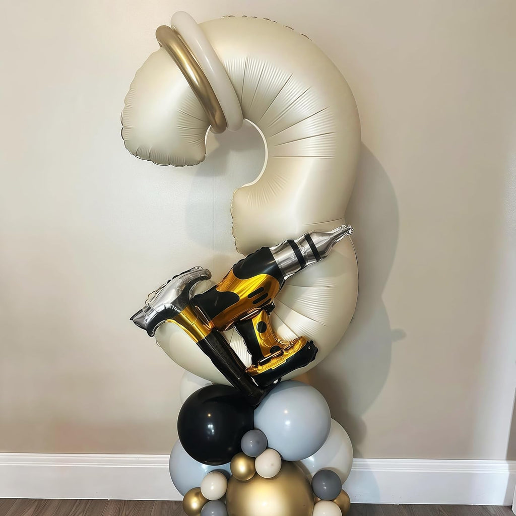 Skiennix Cream White Number 1 Balloon - 40 Inch Helium Mylar for Birthday Party Decoration