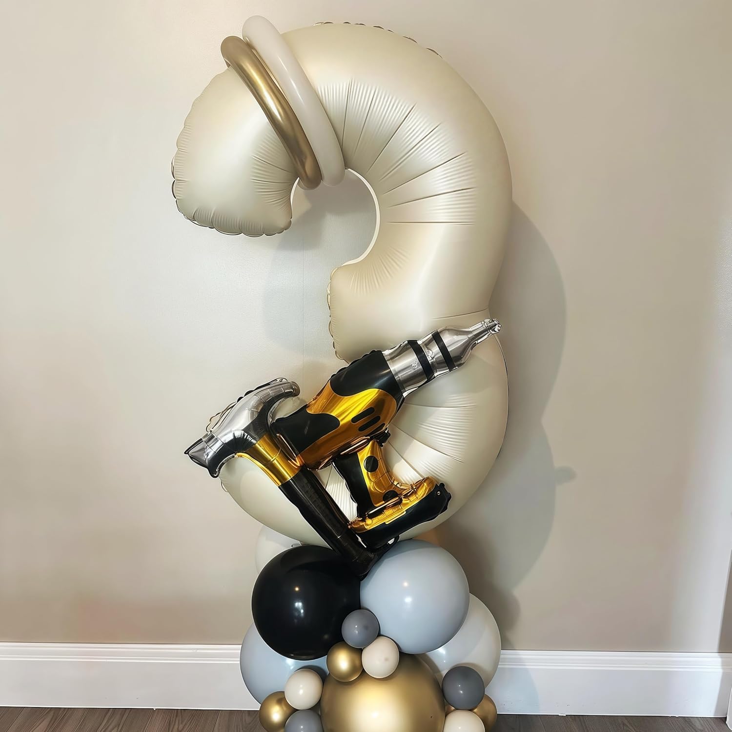Skiennix Cream White Number 1 Balloon - 40 Inch Helium Mylar for Birthday Party Decoration