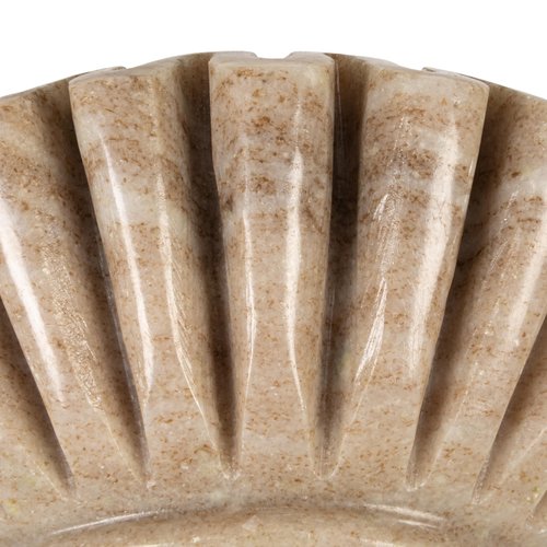 Creative Co-Op Round Marble Pleated Dish, Green