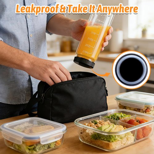 8 Pack 16oz Glass Juice Bottles with Lids - Juicing Bottles with Thickened Leakproof Caps & Custom Designs, High-Clarity Reusable Glass Bottles for Juicing, Smoothies, Kombucha and Iced Coffee