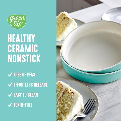 GreenLife 6-Piece Nonstick Bakeware Set - PFAS-Free Ceramic Oven Pans, Easy Release, Turquoise