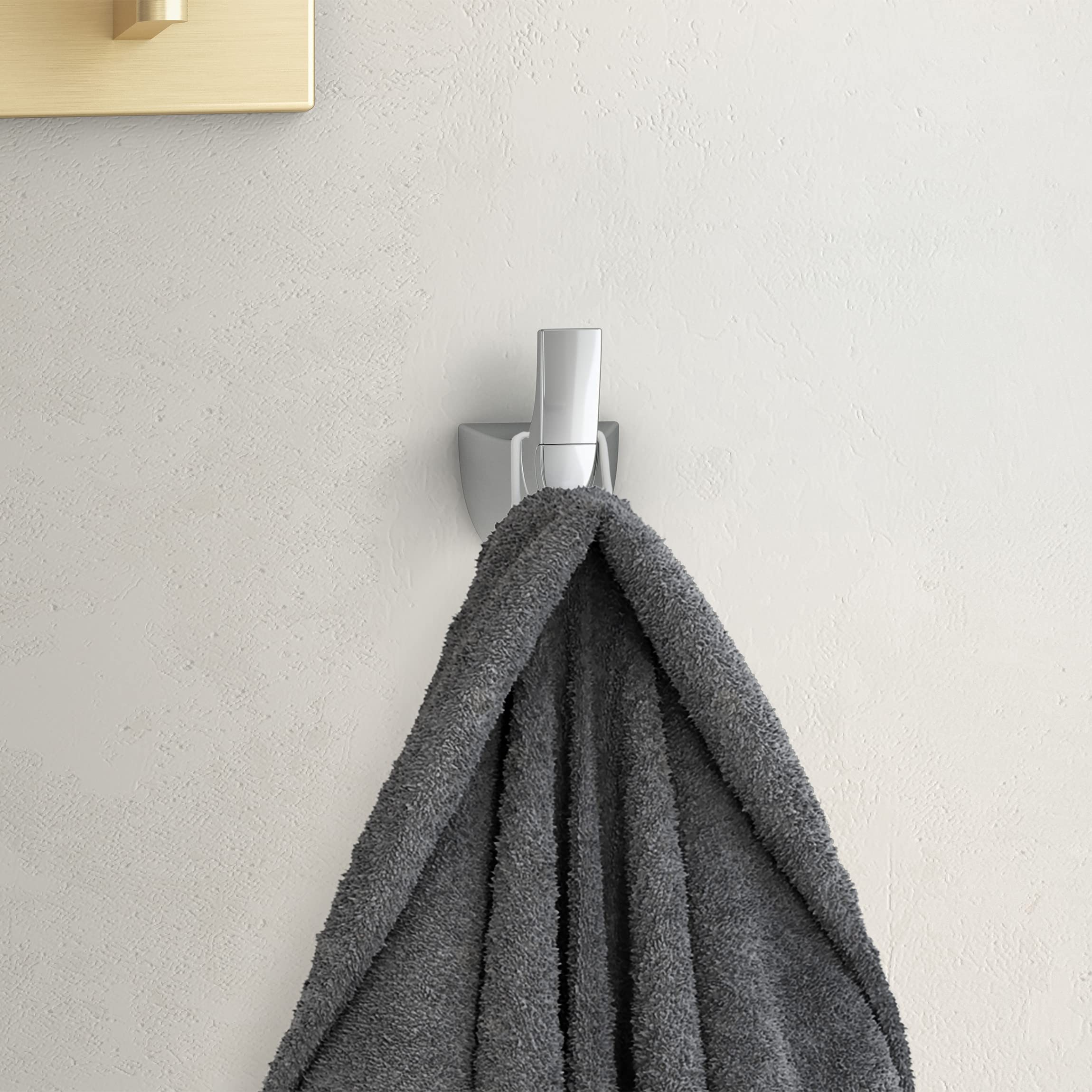Pfister Karci Bathroom Towel Hook Robe Hook Coat Hook, Wall-Mounted, Screw-In, Polished Chrome Finish, BRHKA0C