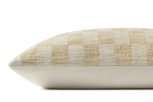 Loloi Amber Lewis Adams Collection PAL0049 Sand/Ivory 13'' x 21'' Cover w/Poly Pillow