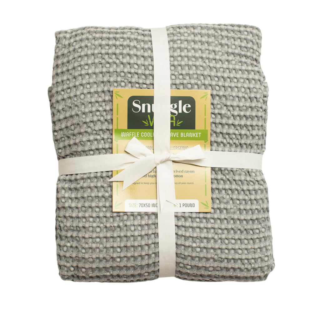Houseify SNUGGLEVIDA Bamboo Cooling Blanket - Temperature Regulating Waffle Blanket for Comfortable Sleep - Throw for Sensitive Skin - Hypoallergenic, Breathable, Machine Washable