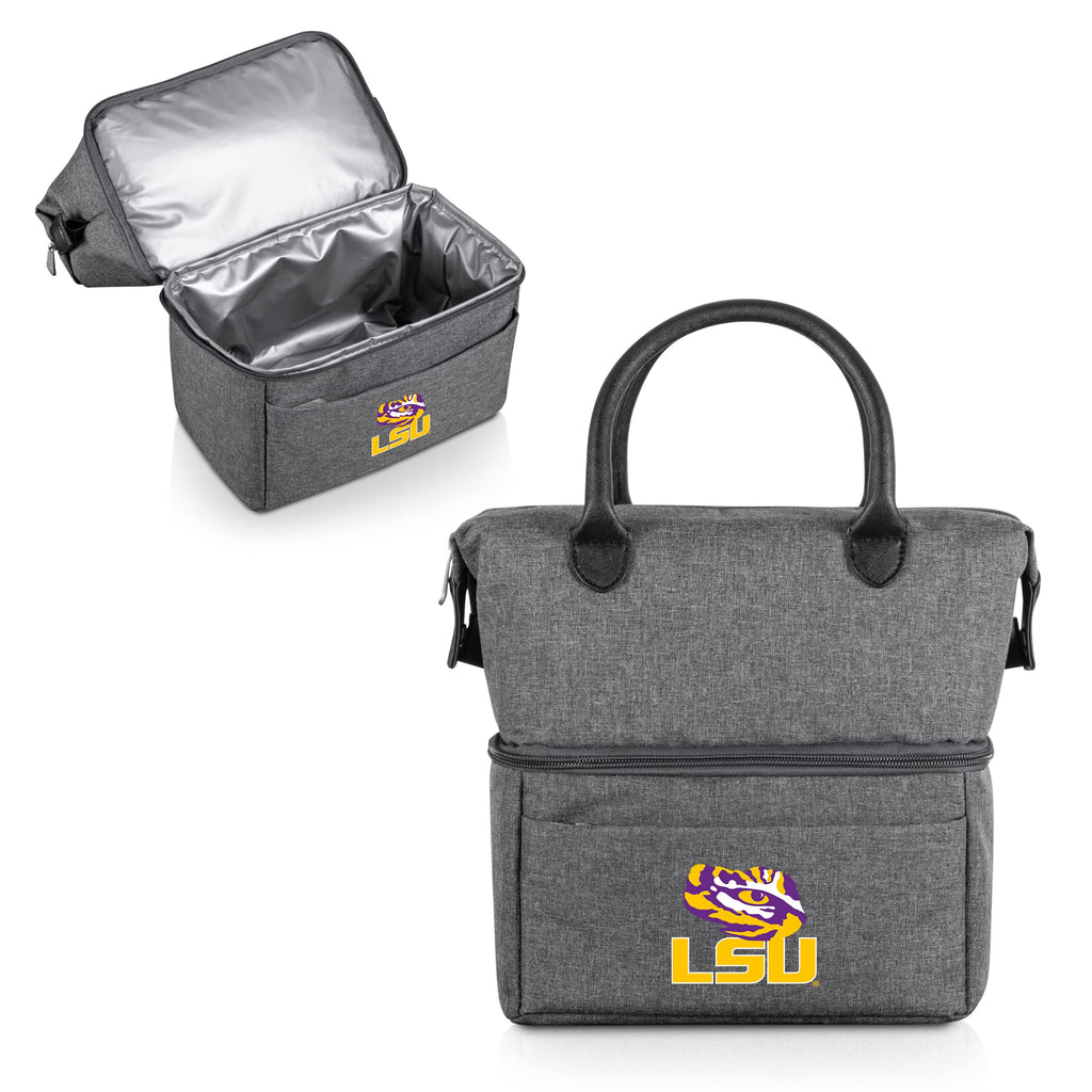 Picnic TIME NCAA LSU Tigers Urban Lunch Bag, Cooler Lunch Tote, Insulated Lunch Bag, (Gray with Black Accents)