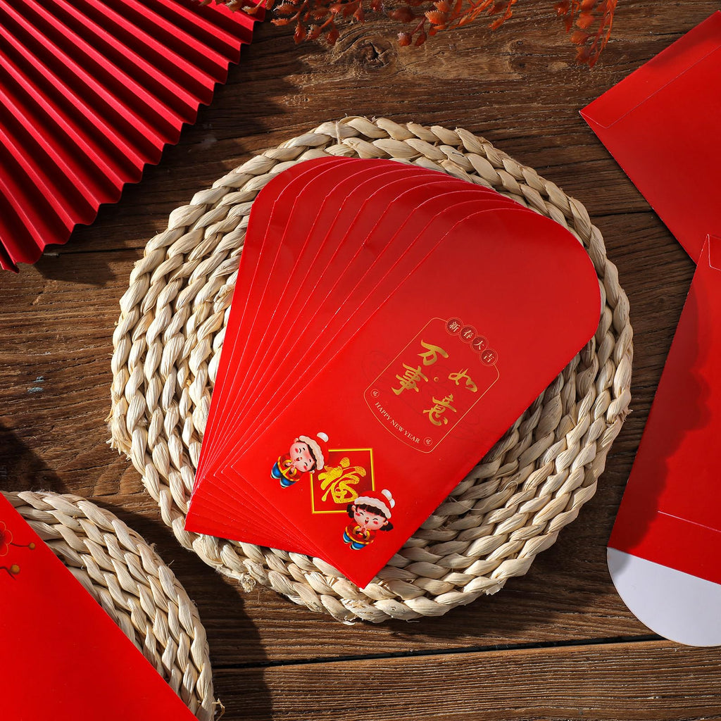 Zonon 47 Pcs Chinese New Year Decorations 2026, Lunar New Year Decor Includes Couplets Fu Character Window Stickers Red Lanterns Red Envelopes for Spring Festival Party Decorations(Classic)