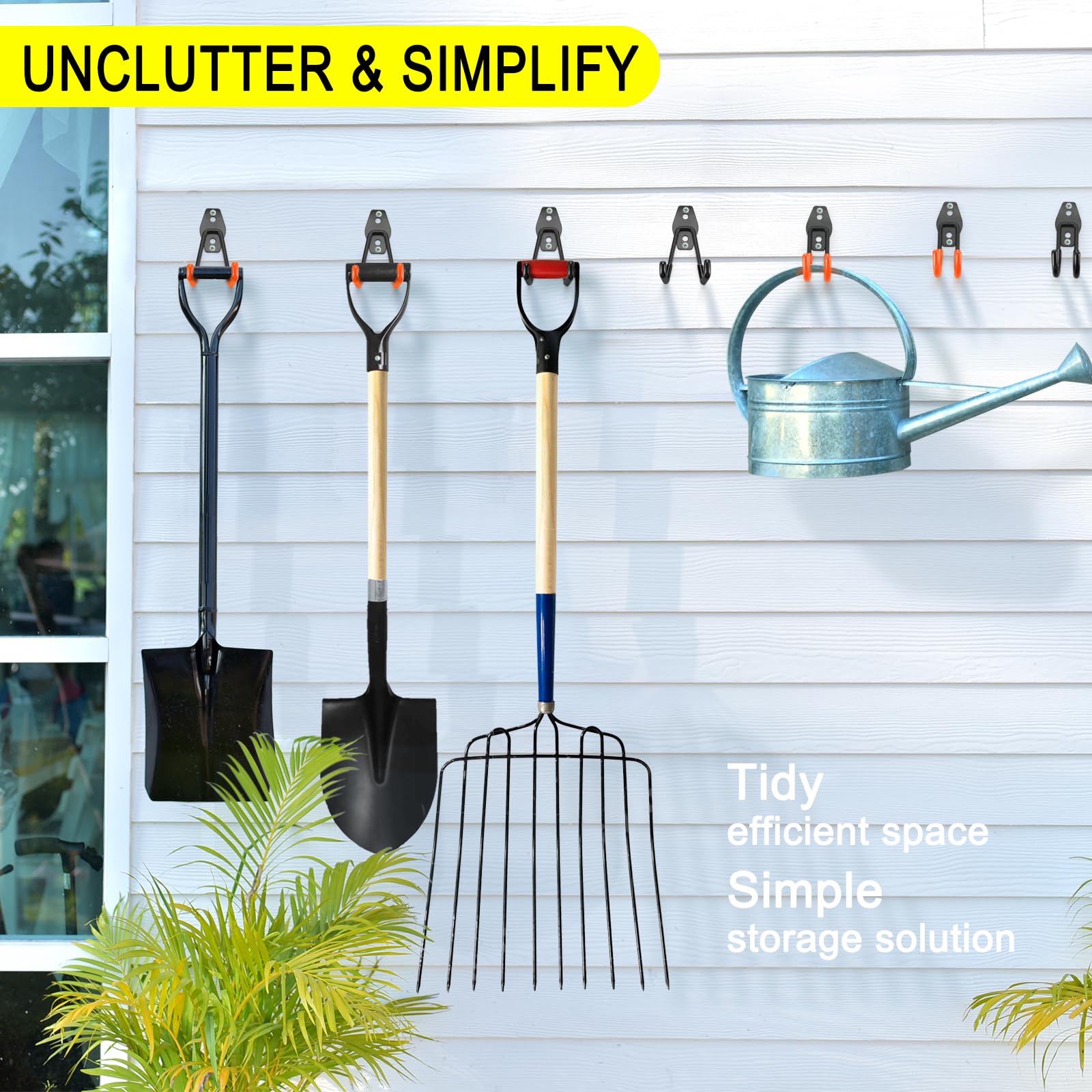 LUPYJI 28 Pack Heavy Duty Garage Hooks, Utility Wall Mounted Storage System, with Anti-Slip Coating Hanger, for Hanging Power and Garden Tools, Ladders, Bikes, Ropes and Bulk Items