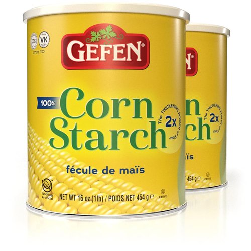 Gefen Corn Starch - 100% Pure Gluten-Free Thickener | 16oz Resealable Pack (2 Pack, Total 2 Lbs)