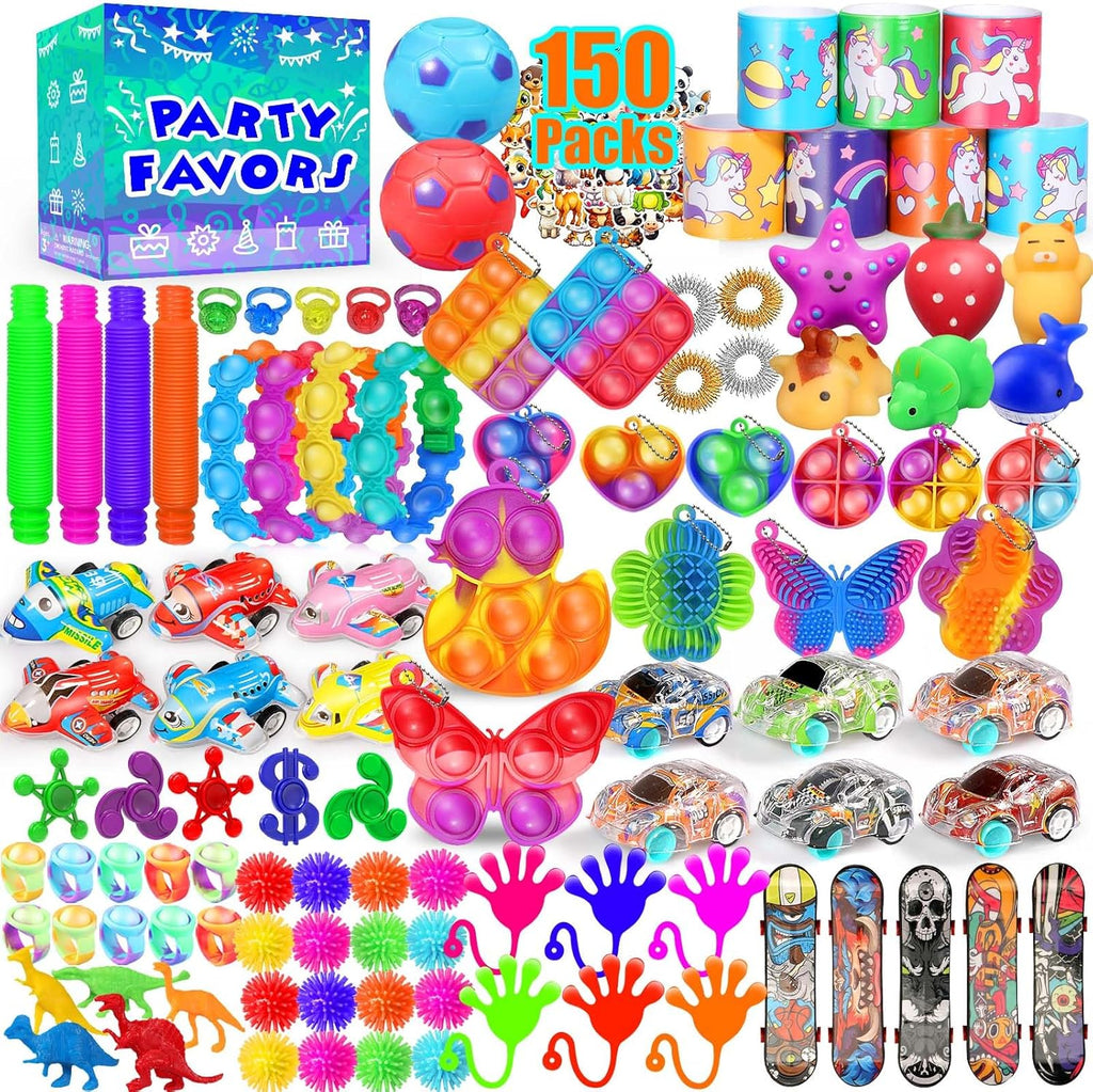 Skiennix 150-Pack Fidget Toys | Bulk Party Favors for Kids 8-12 | Perfect for Goodie Bags & Classroom Prizes