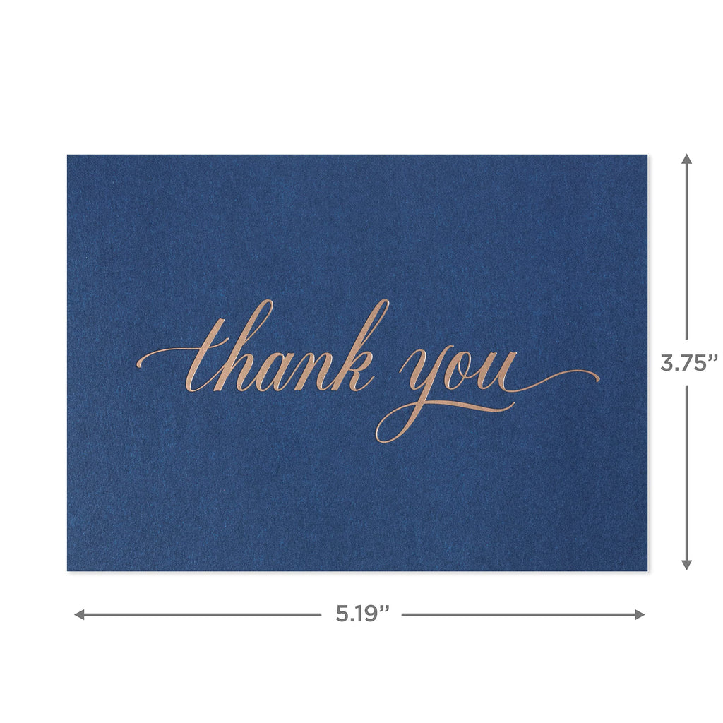 Hallmark Pack of Thank You Cards, Elegant Silver Foil (40 Thank You Notes with Envelopes)