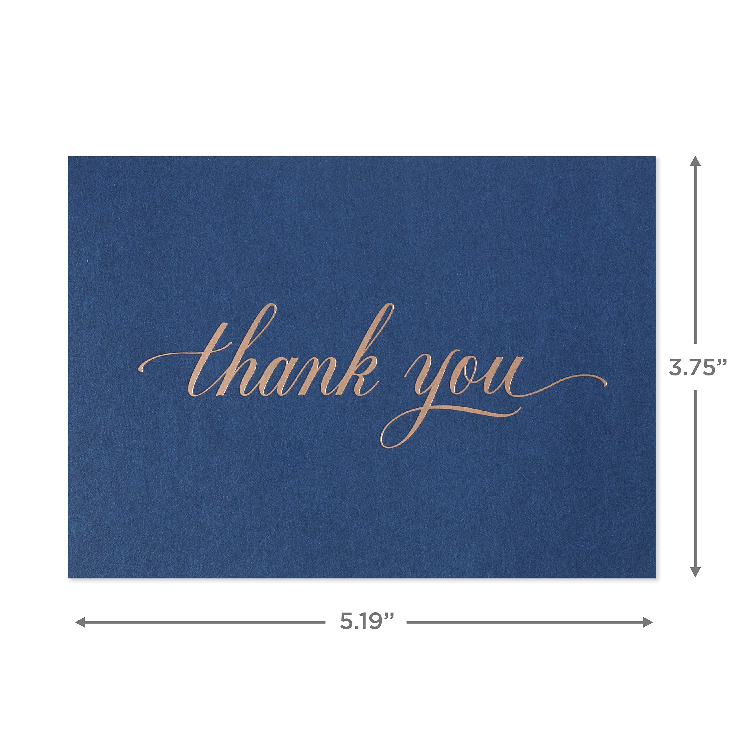Hallmark Pack of Thank You Cards, Elegant Silver Foil (40 Thank You Notes with Envelopes)