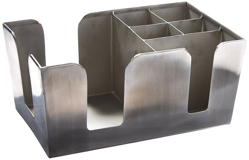 American METALCRAFT, Inc. American Metalcraft BARS7 Stainless Steel Bar Caddy with 6 Compartments, Satin Finish, Silver